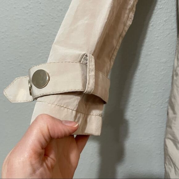MNG Basics Khaki Moto Zip Trench Coat Womens XS Tan Neutral Classic Lightweight - Picture 3 of 7
